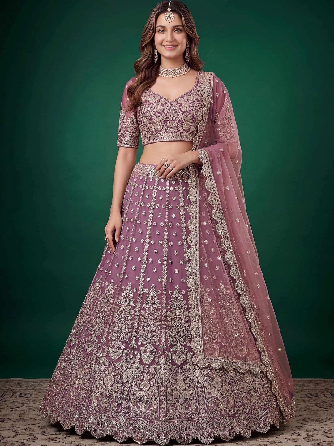Zeel Clothing Embroidered Semi-Stitched Lehenga & Unstitched Blouse With Dupatta - view 1