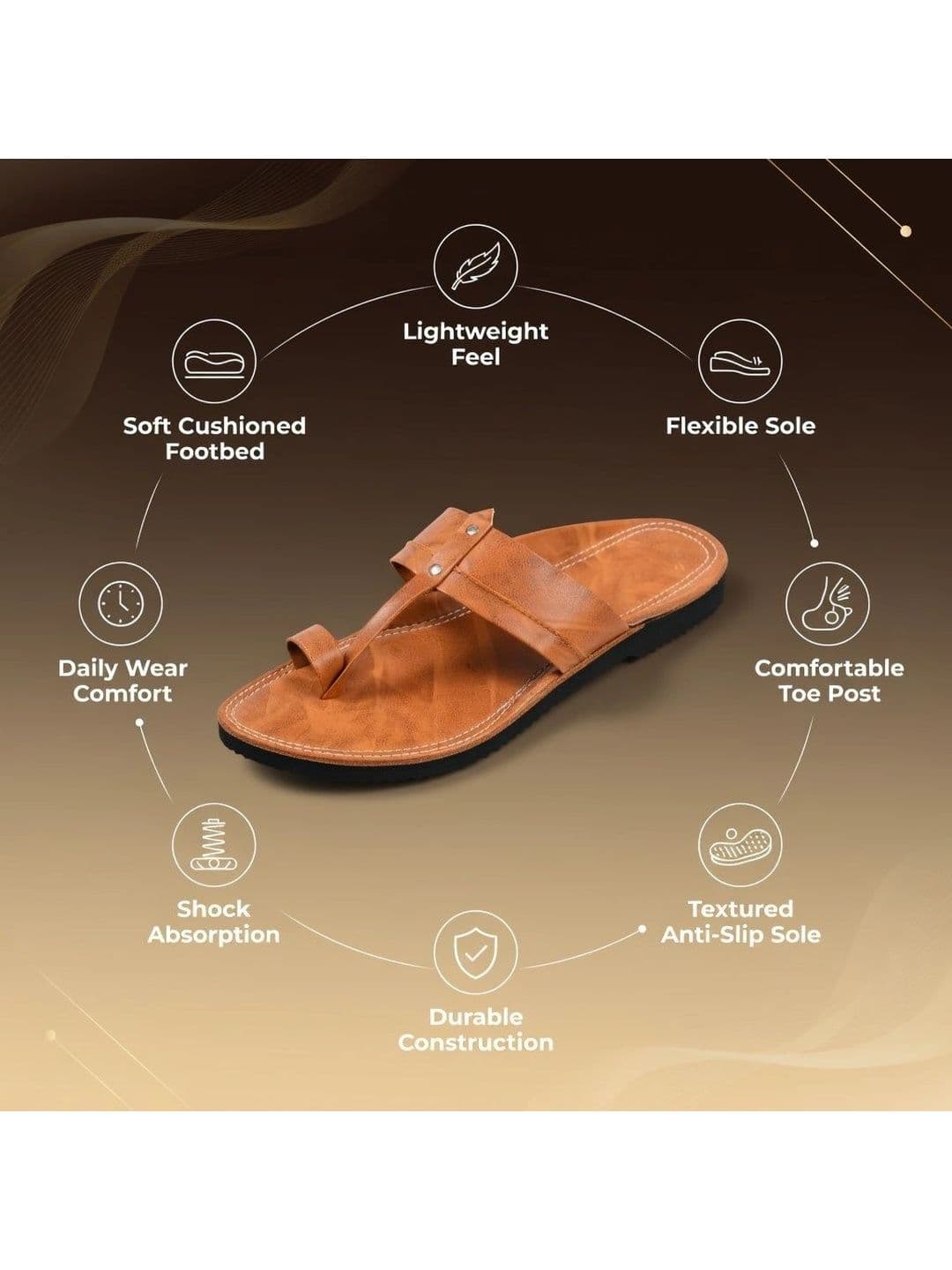 Aristitch Men Comfort Toe Ring Strap Chappal with Stud Detailing thumbnail 2