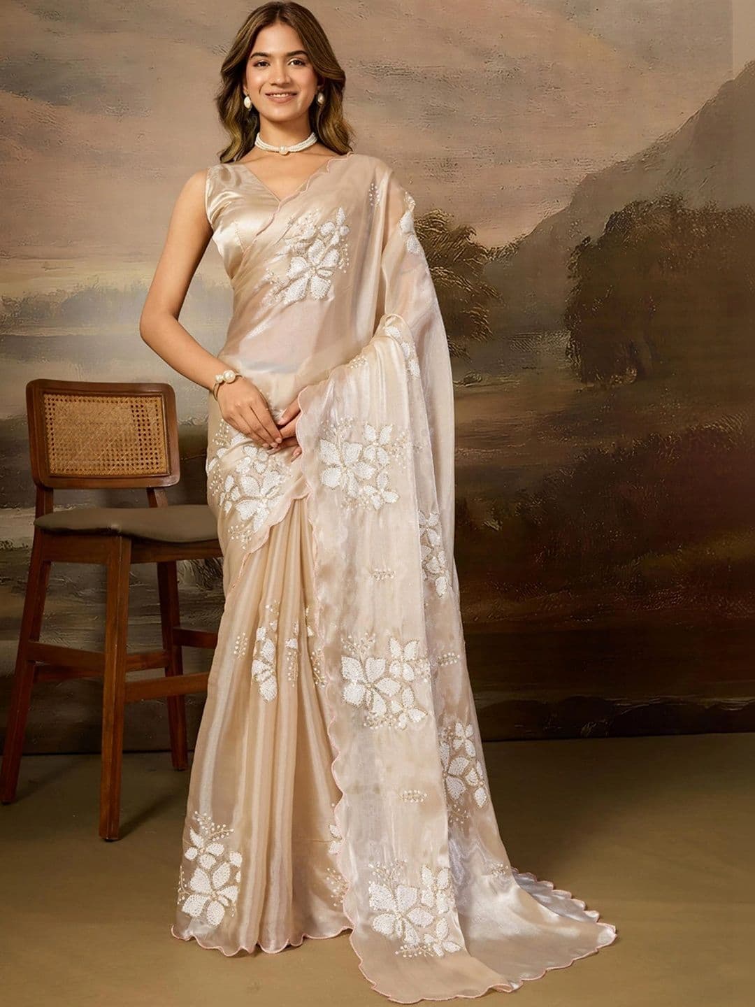 SZN Embellished Embroidered Art Silk Designer Saree - view 1