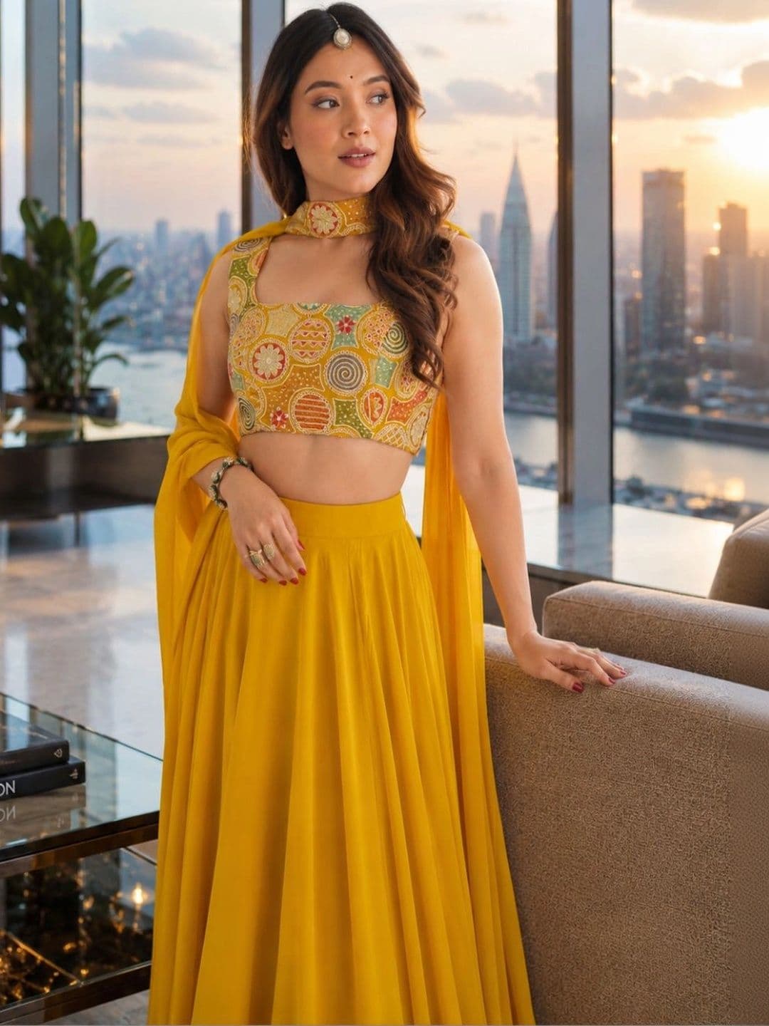 House of Pataudi Embellished Thread Work Ready to Wear Lehenga & Blouse With Dupatta thumbnail 2