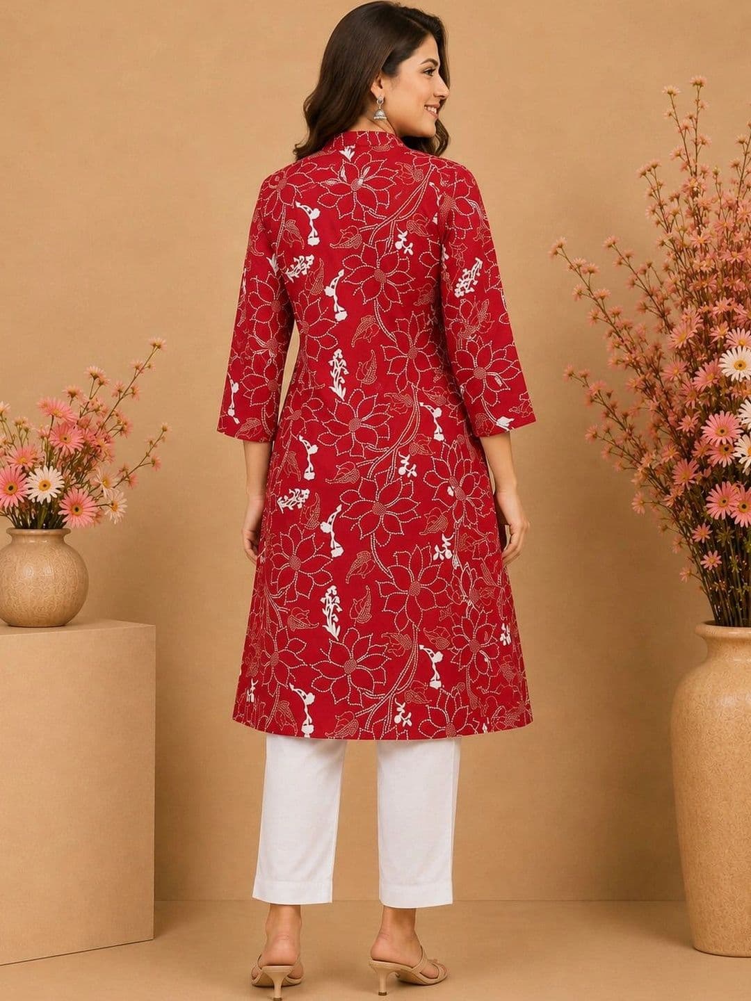 Araaha Women Floral Printed Floral Kurta thumbnail 2