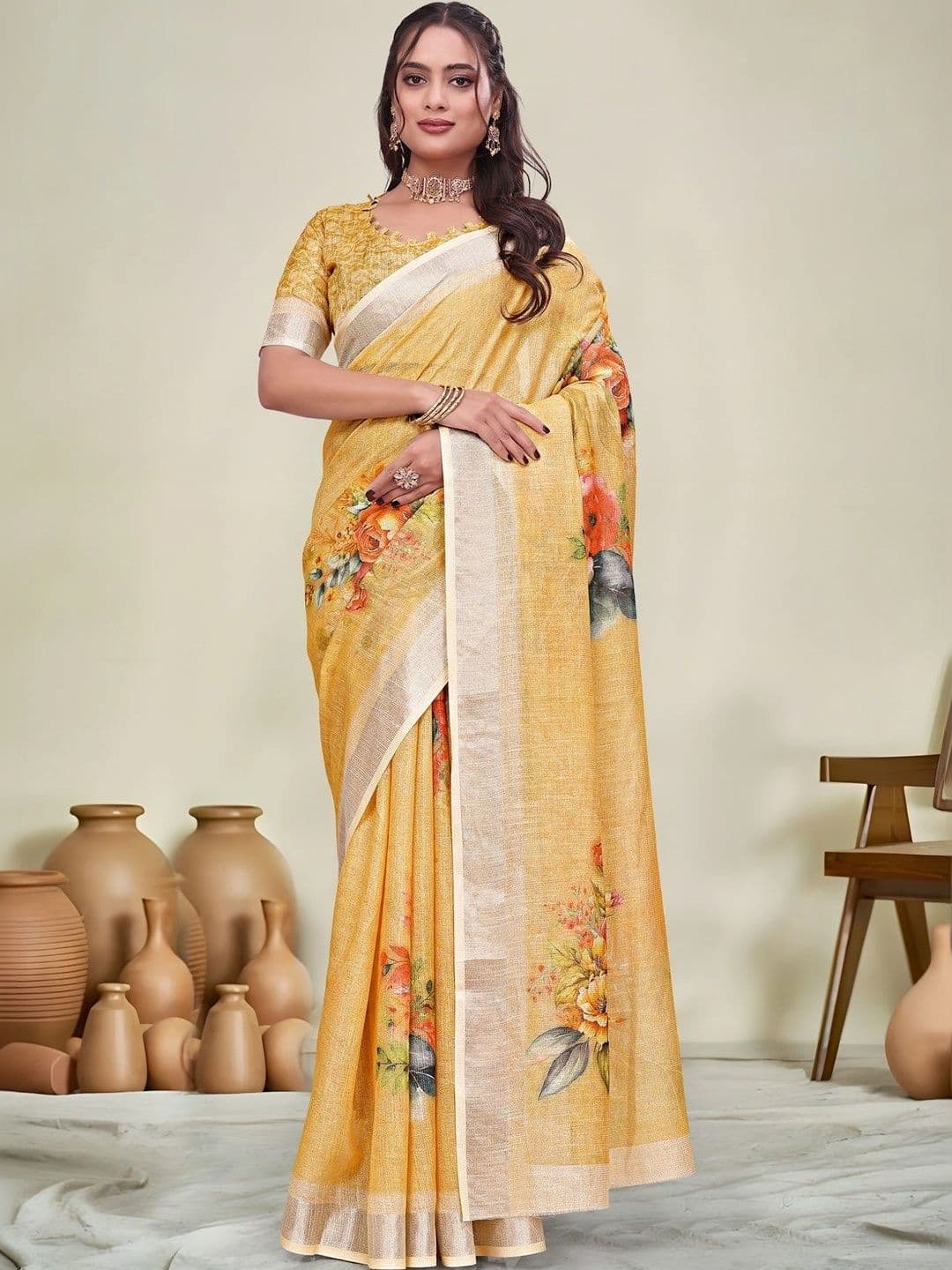 KALINI Floral Saree - view 1