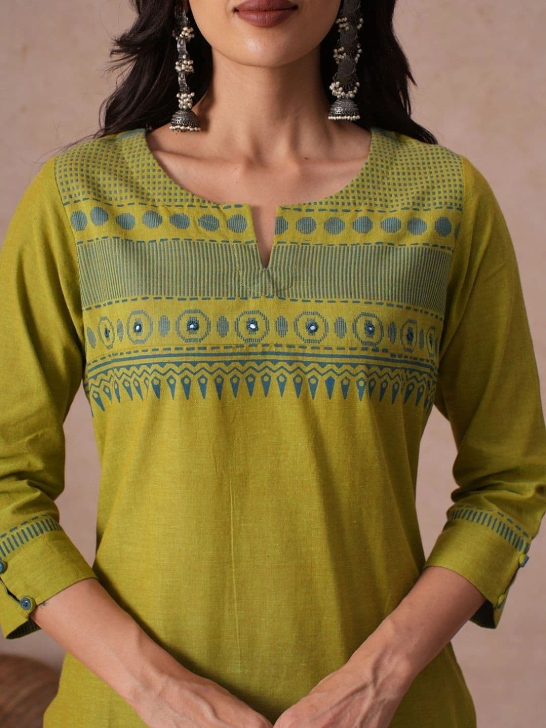 KAMI KUBI Women Ethnic Motifs Mirror Work Kurta thumbnail 6