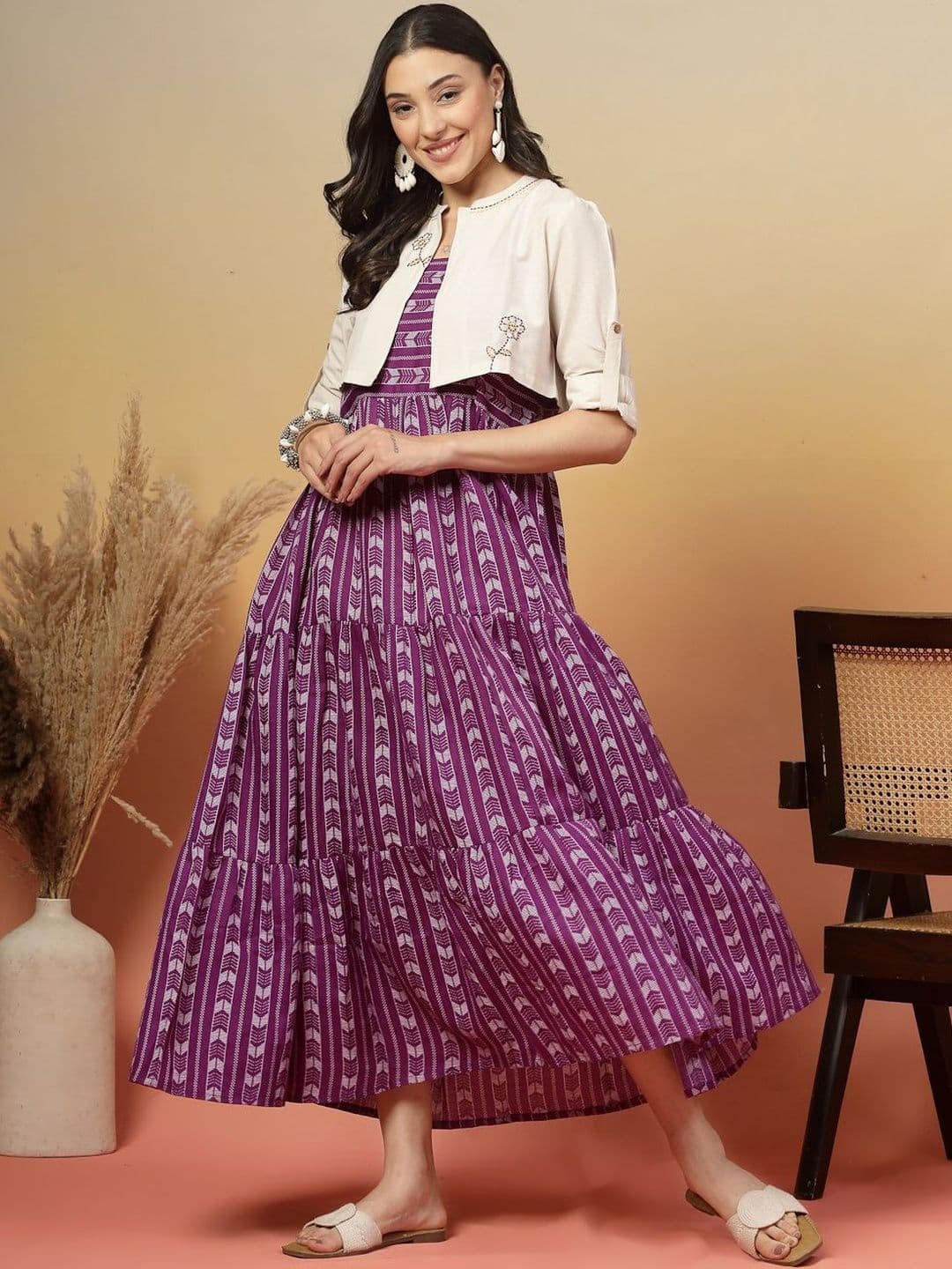 Stylum Print Fit & Flare Maxi Dress - view 1