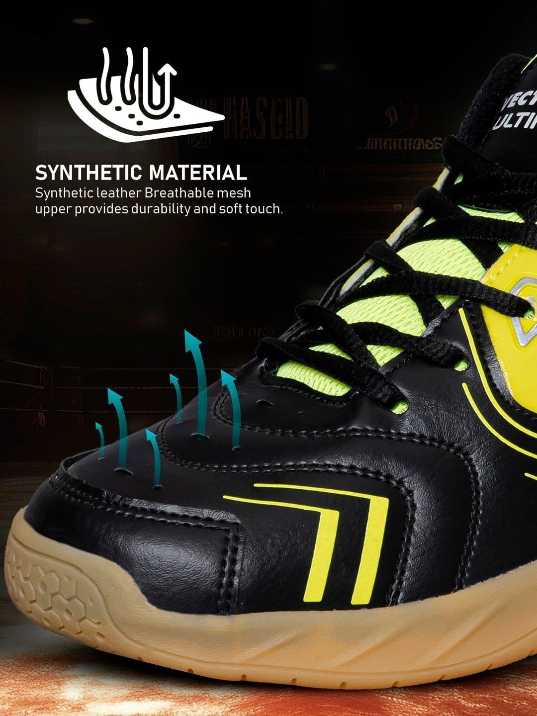 VECTOR X Ultimax Synthetic Leather Breathable Mesh With Crepe Rubber Sole Badminton Shoes thumbnail 6