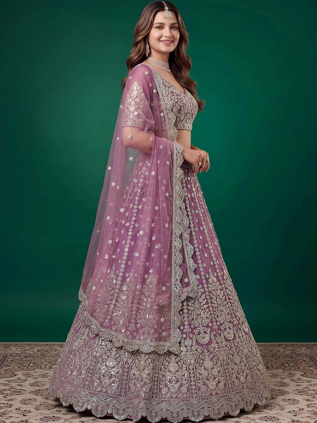 Zeel Clothing Embroidered Semi-Stitched Lehenga & Unstitched Blouse With Dupatta thumbnail 4