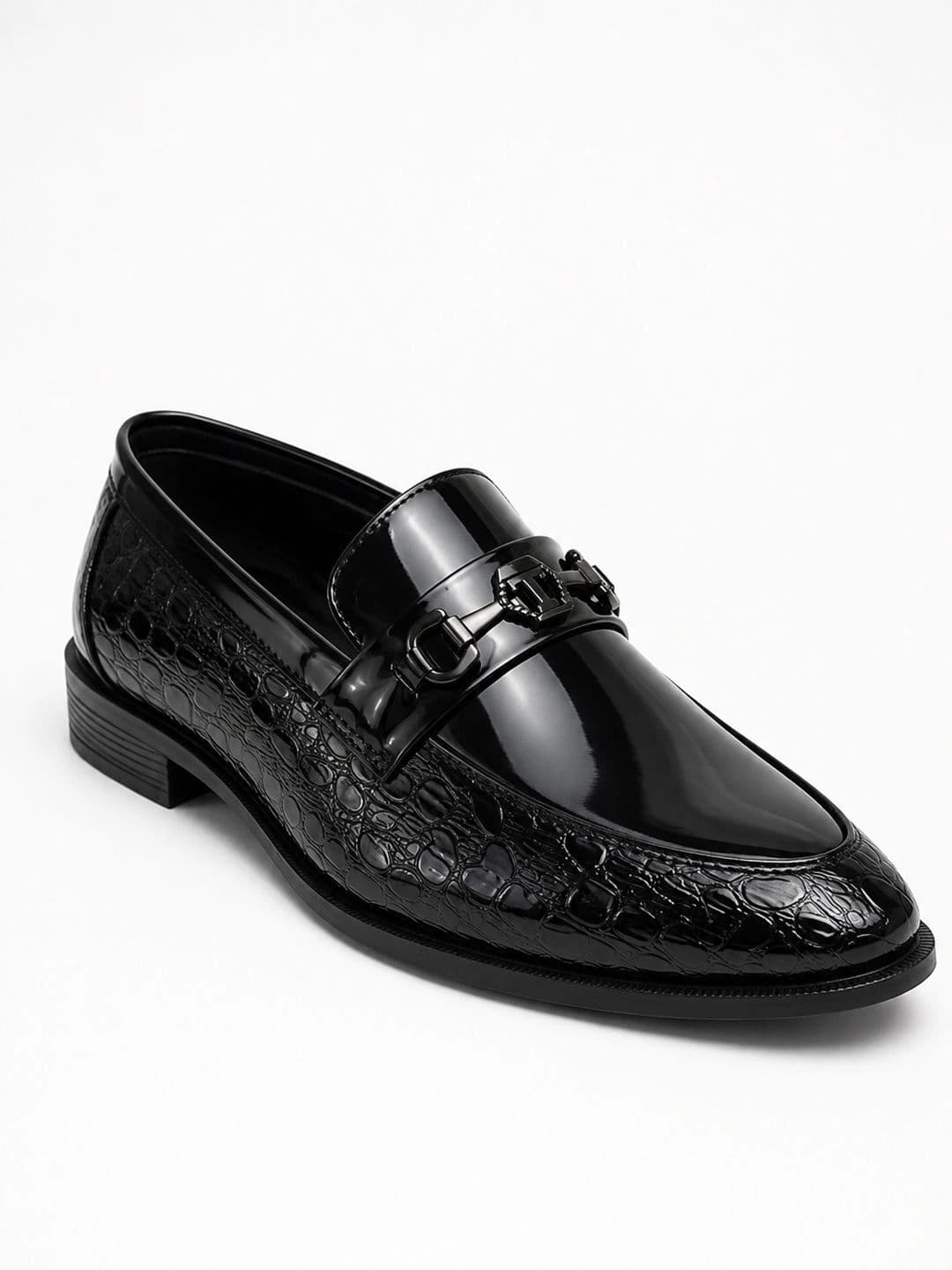 HERE&NOW Men Textured Pointed Toe Slip-On Formal Loafers Shoes thumbnail 6