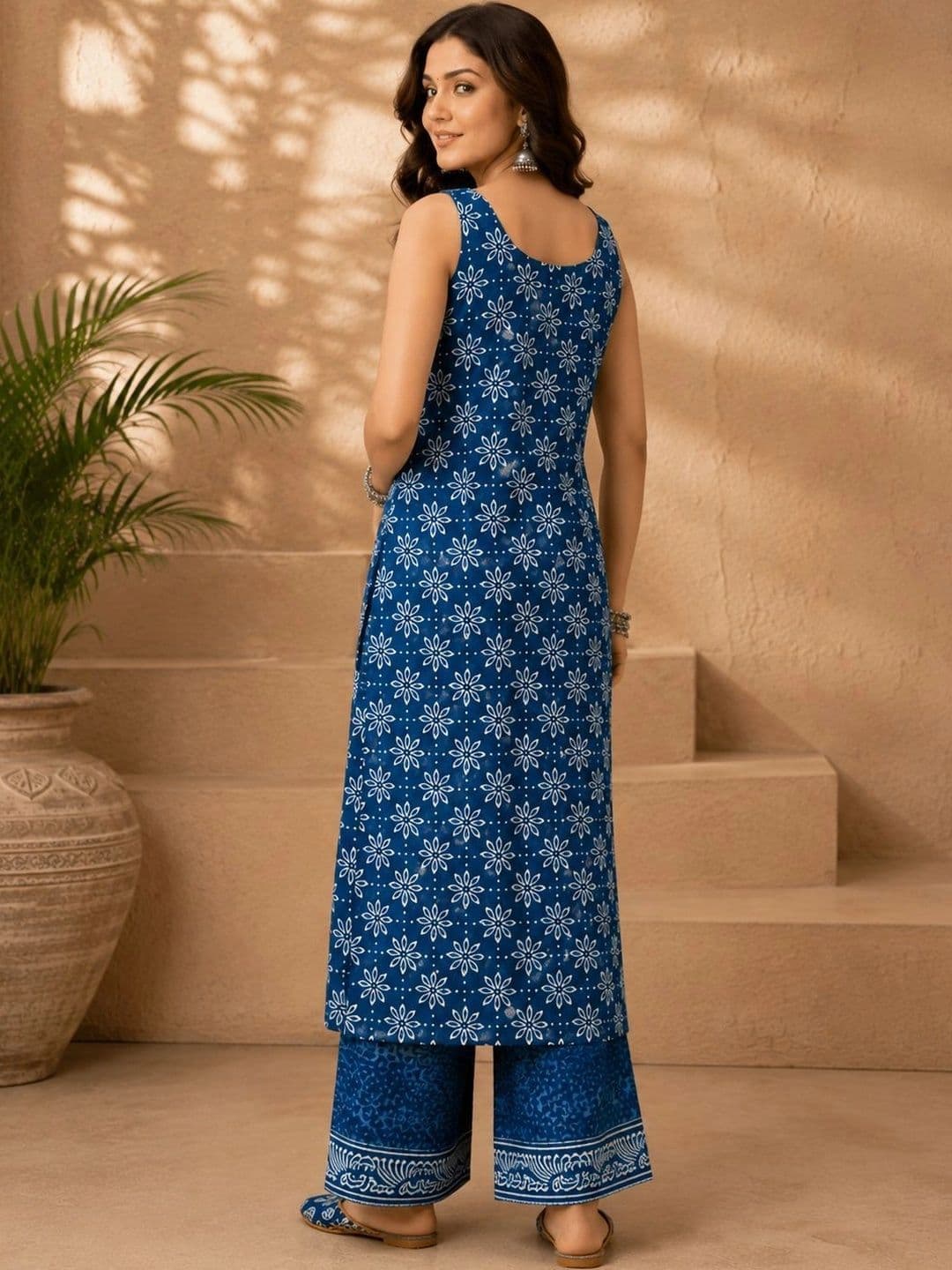 Sangria Women Floral Printed Regular Kurta with Palazzos & With Dupatta thumbnail 6