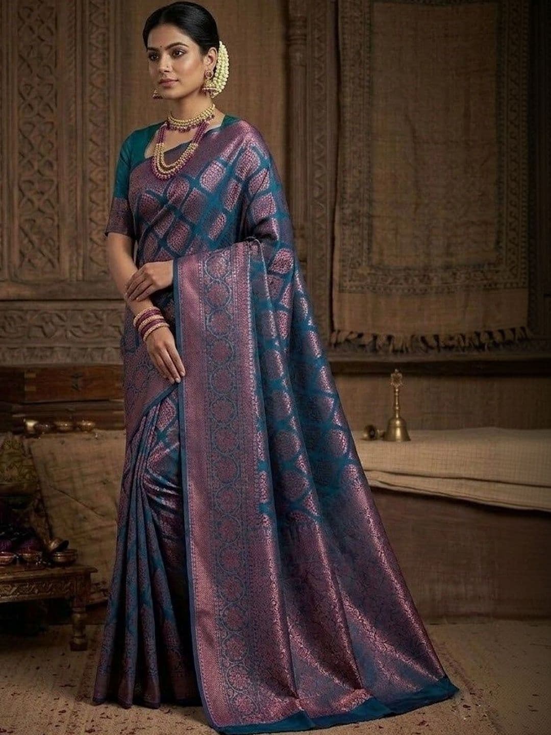 MITAL ENTERPRISE Woven Design Zari Art Silk Saree - view 1