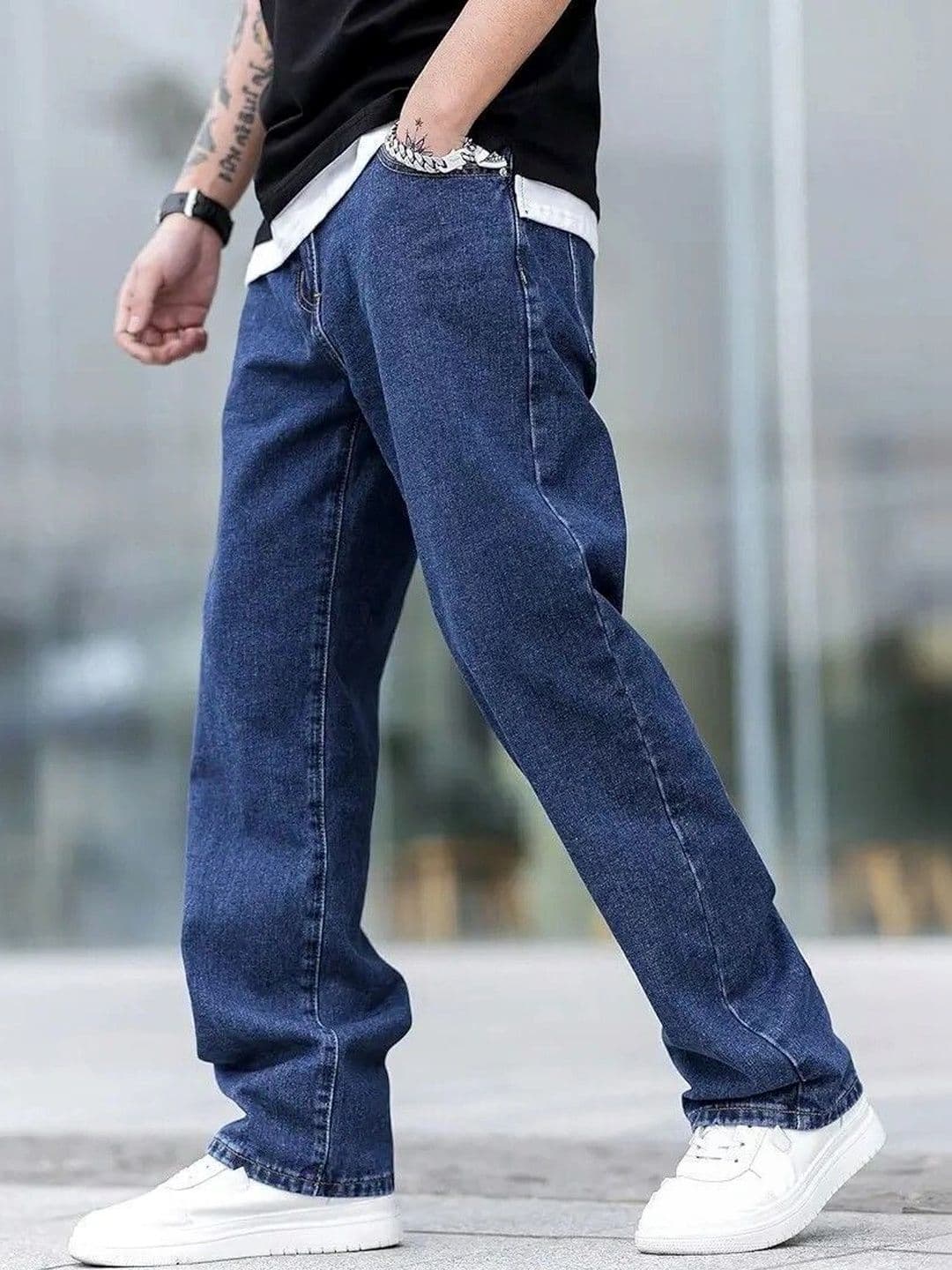 UNIFAV FASHION Men Boyfriend Fit Mid-Rise Jeans thumbnail 3