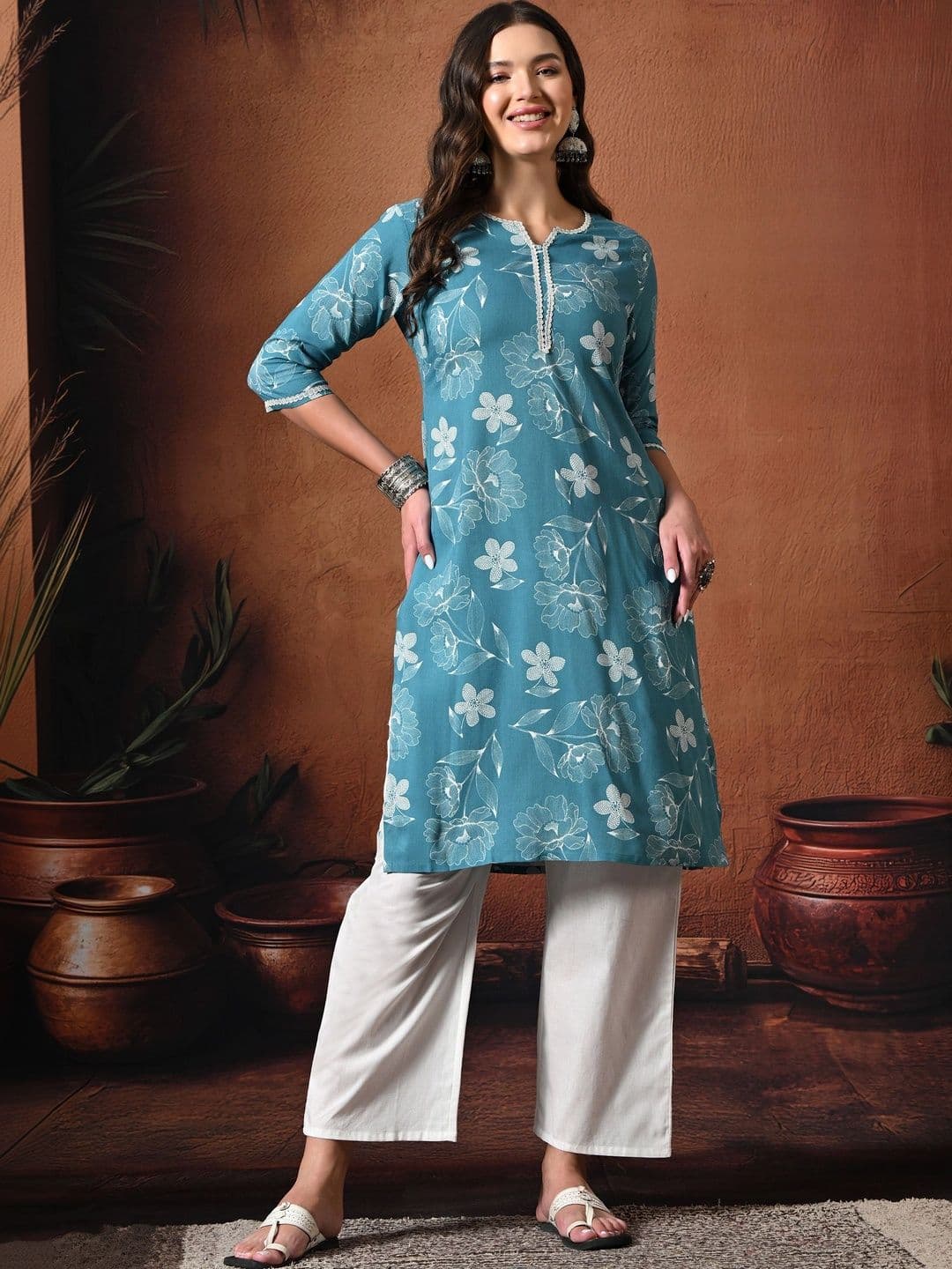 Sangria Women Floral Printed Floral Kurta - view 1