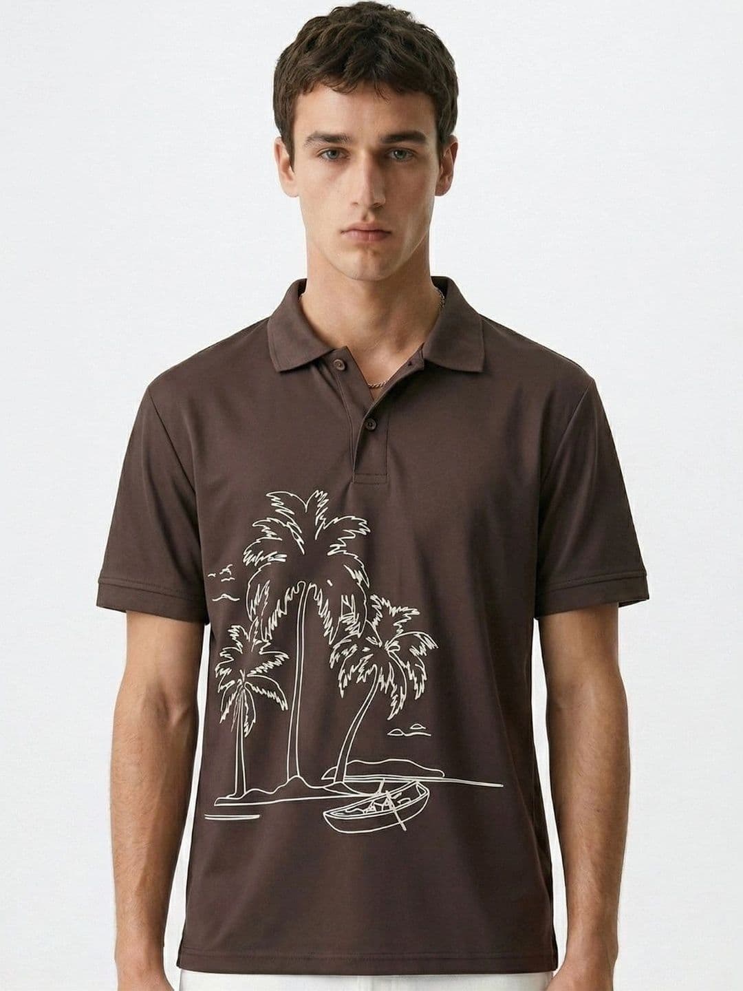 Kook N Keech Men Printed Polo Collar Tropical T-shirt - view 1