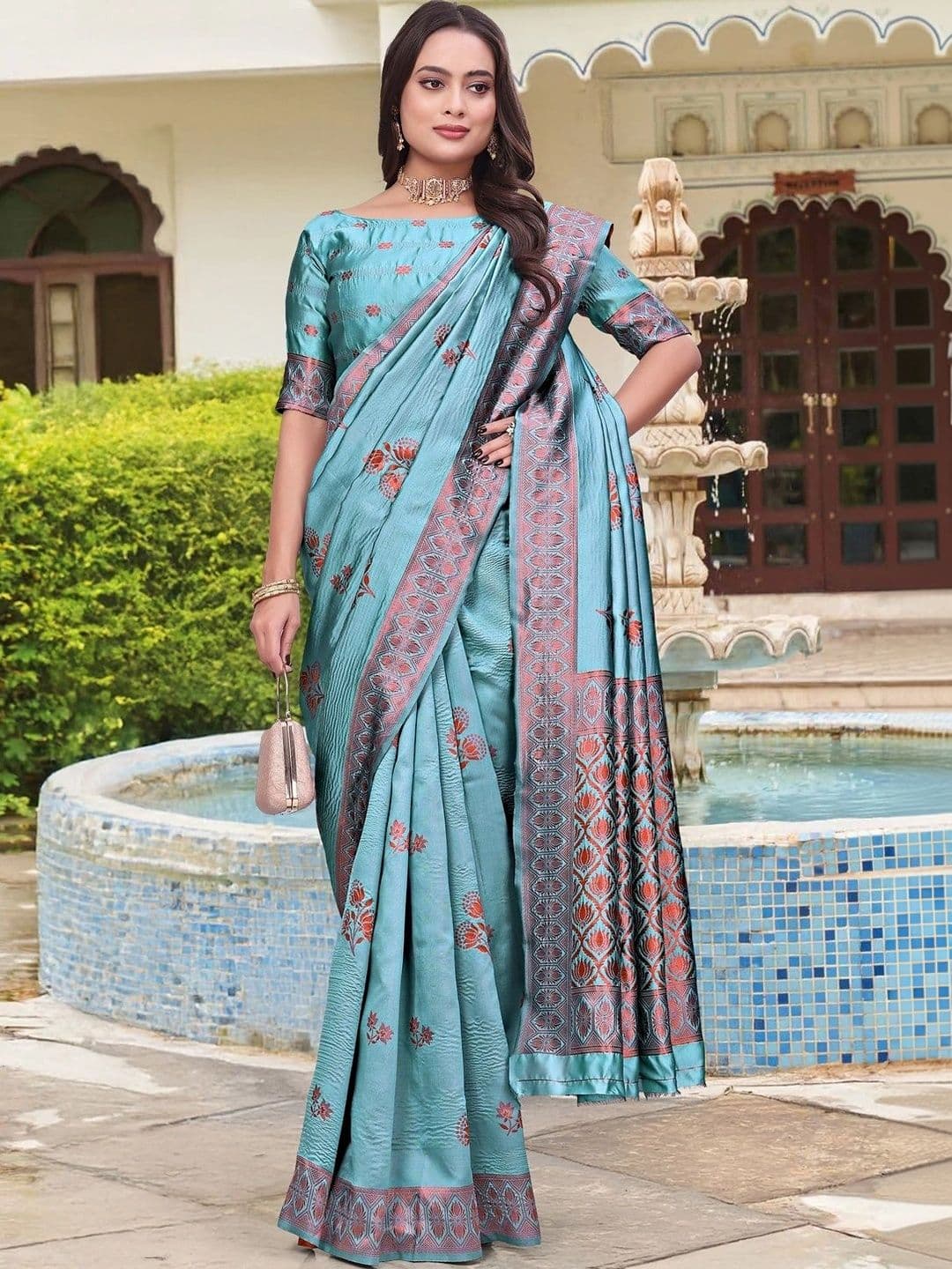 KALINI Woven Design Zari Silk Blend Saree thumbnail 6