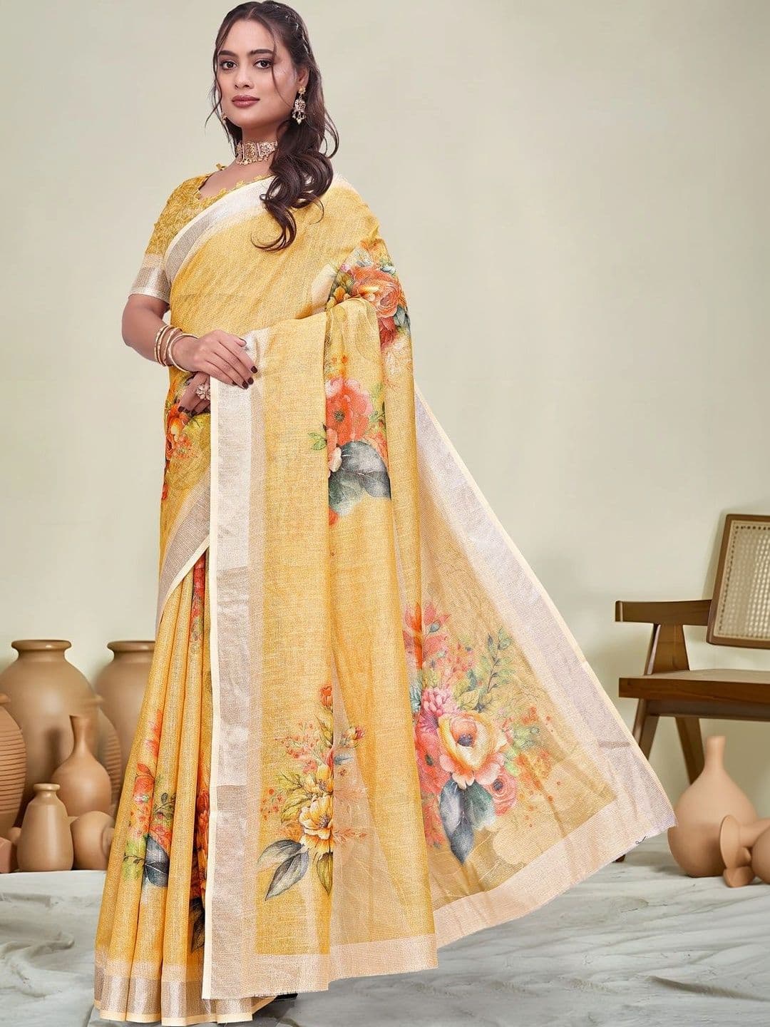 KALINI Floral Saree thumbnail 2