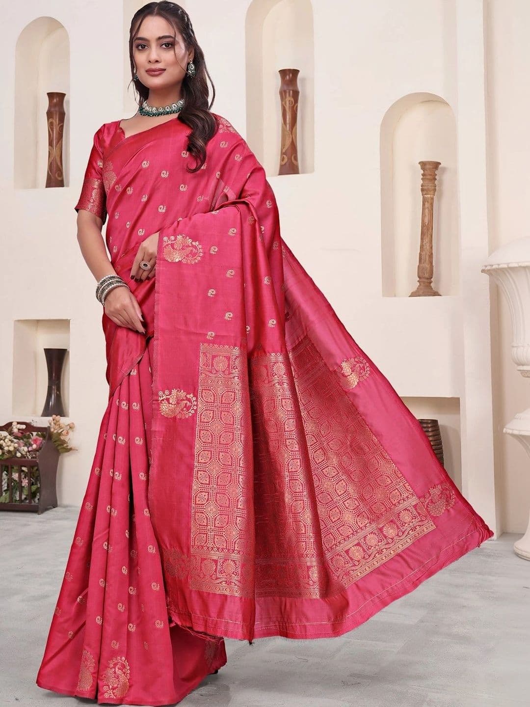 KALINI Woven Design Zari Silk Blend Saree thumbnail 5