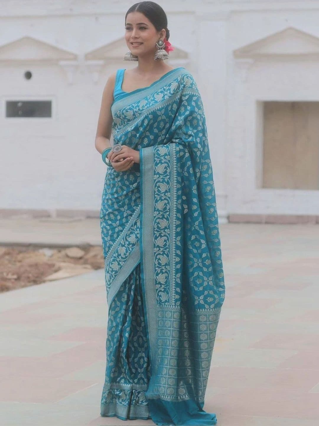 Anokhi Attire Woven Design Zari Art Silk Banarasi Saree thumbnail 6