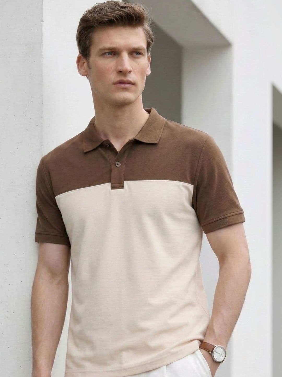 Kook N Keech Men Colourblocked Polo Collar T-shirt - view 1