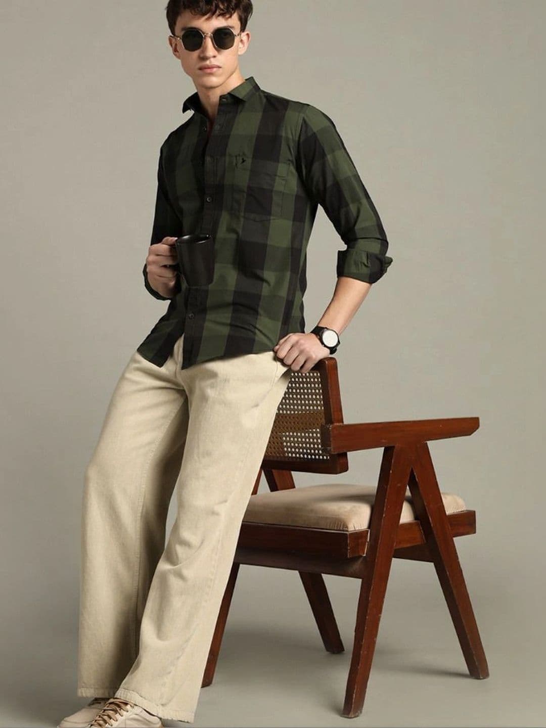 BLUEISLAND Men Comfort Buffalo Checks Checked Casual Shirt thumbnail 4