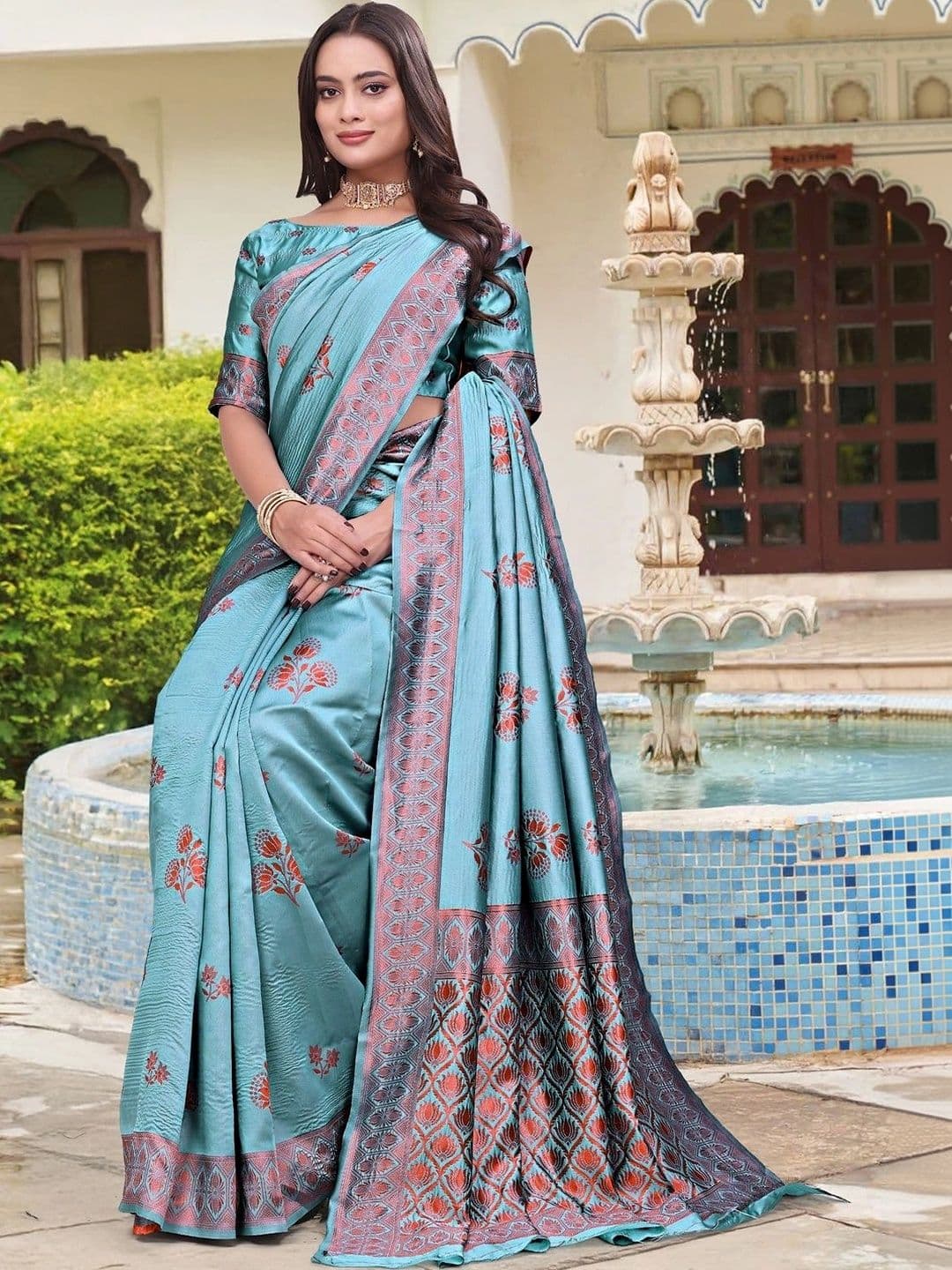 KALINI Woven Design Zari Silk Blend Saree thumbnail 7