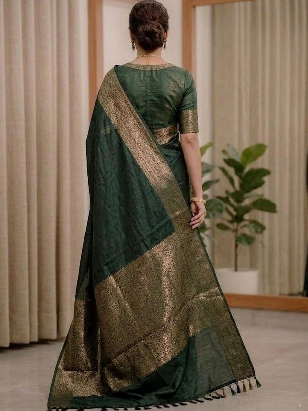 MITAL ENTERPRISE Woven Design Zari Art Silk Saree thumbnail 4