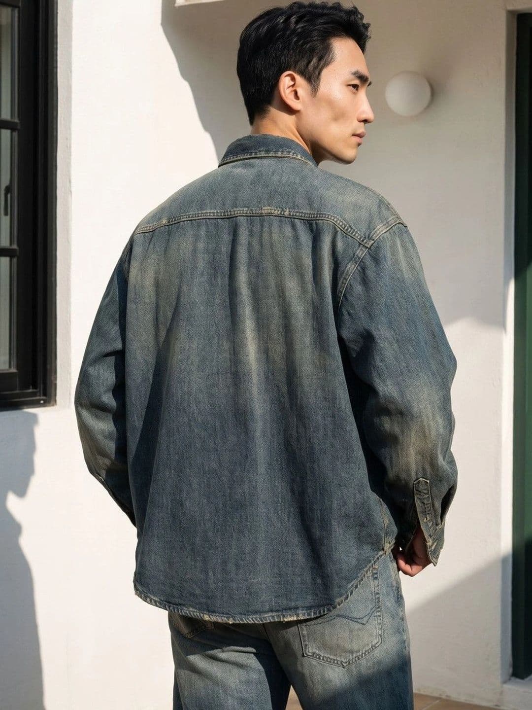 stylefabs Men Relaxed Faded Faded Casual Shirt thumbnail 6