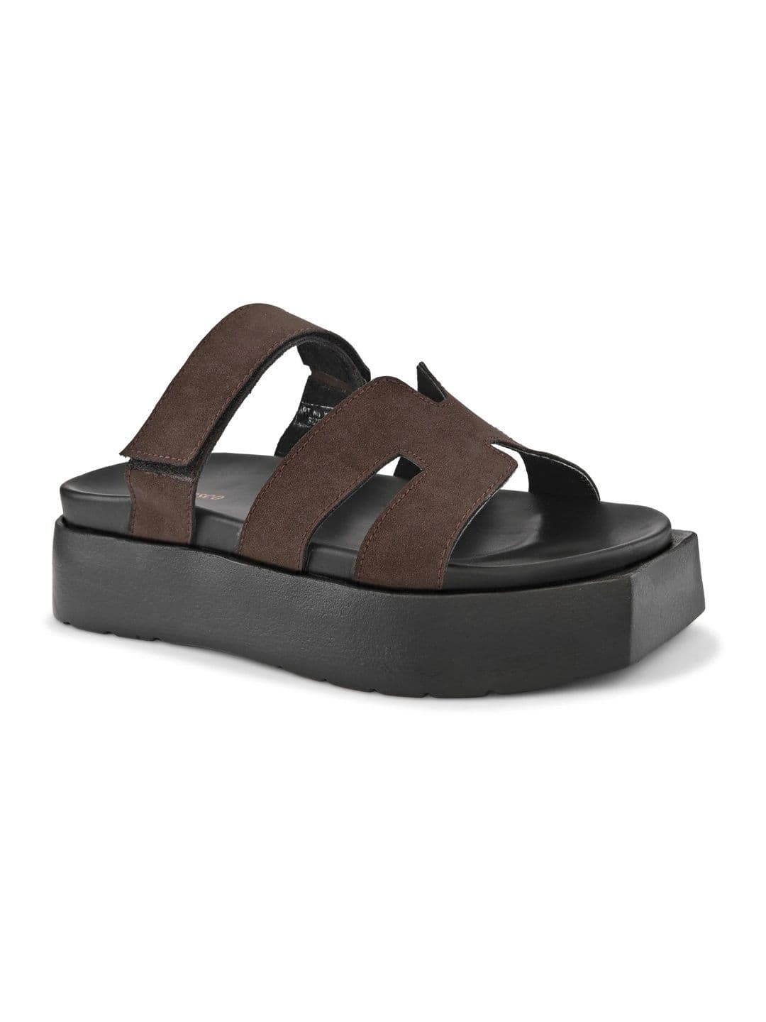 San Frissco Men Brown Casual Wide Strap Sandals with Cushioned Footbed and Chunky Sole thumbnail 2