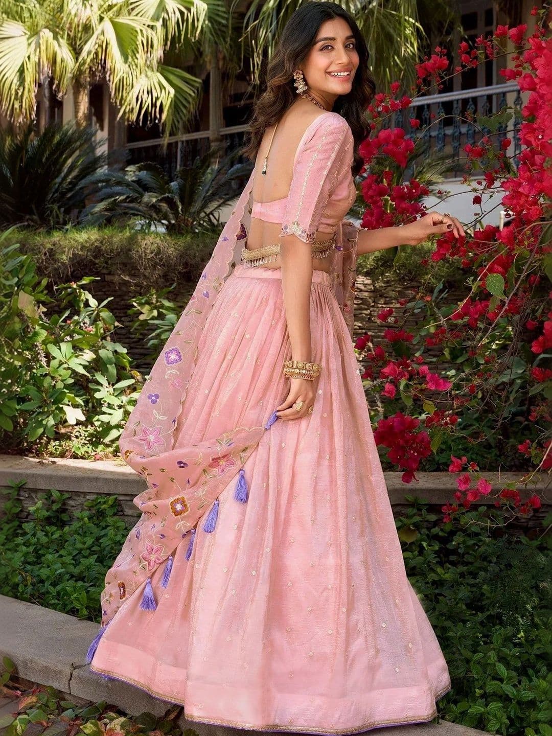 Moda Rapido Embroidered Thread Work Semi-Stitched Lehenga & Unstitched Blouse With Dupatta thumbnail 3
