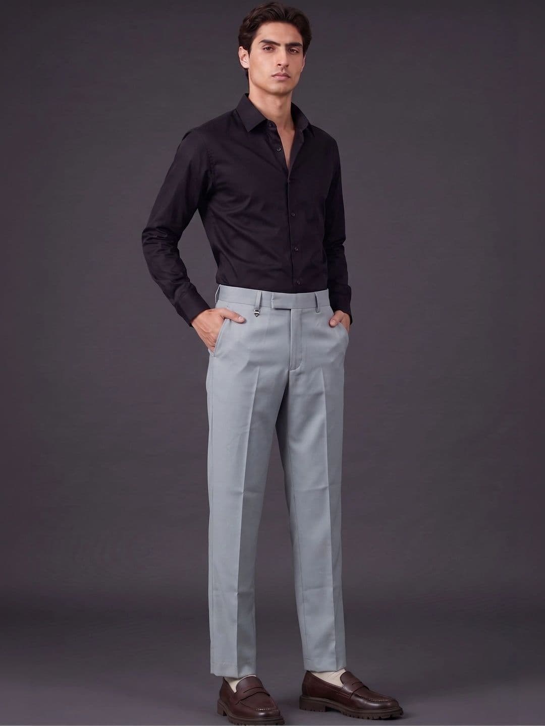 HERE&NOW Men Smart Straight Fit Trousers thumbnail 4
