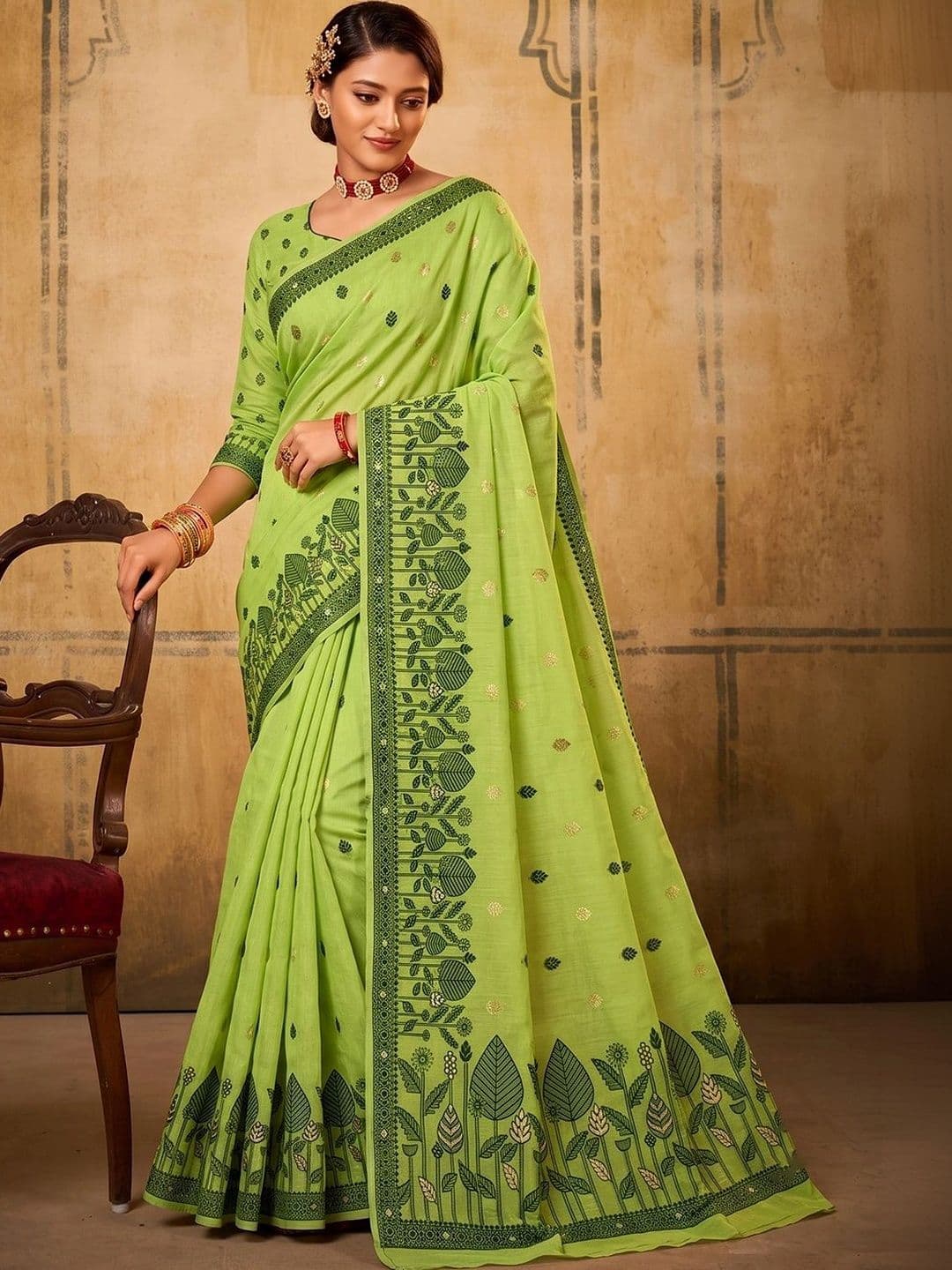 Panzora Ethnic Motifs Zari Designer Saree - view 1