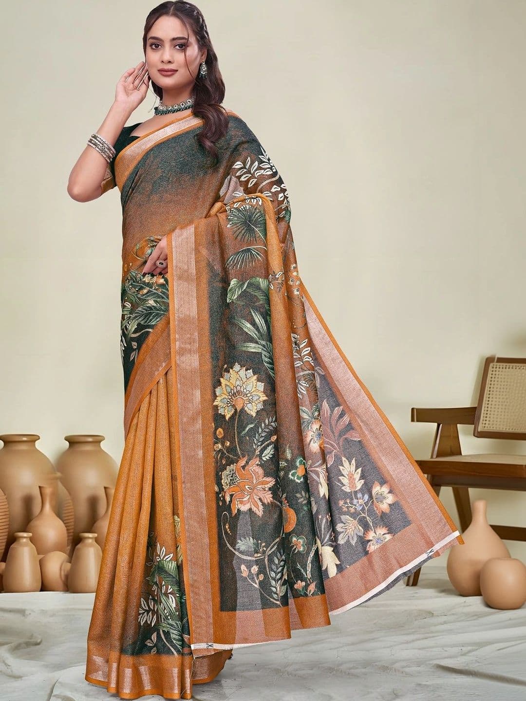 KALINI Floral Saree thumbnail 6