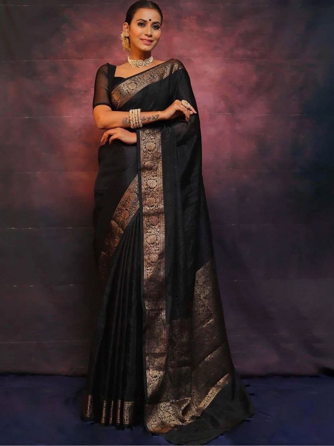 Anokhi Attire Woven Design Zari Art Silk Banarasi Saree thumbnail 2