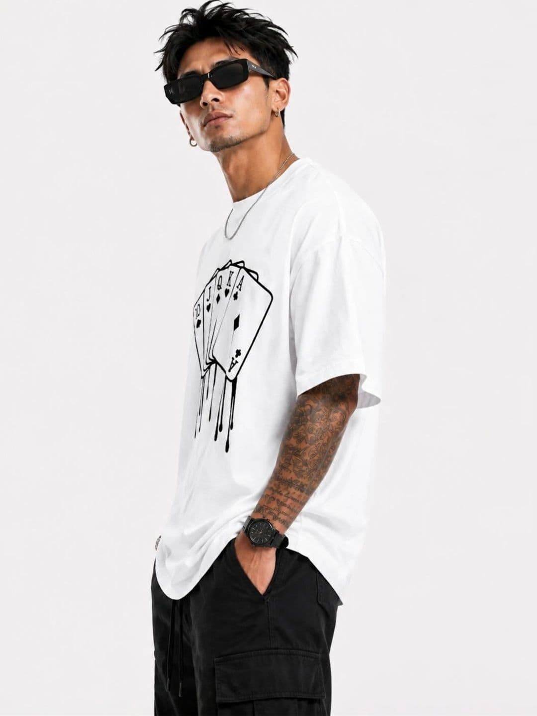 HASTEN Men Oversized Graphic T-shirt thumbnail 4
