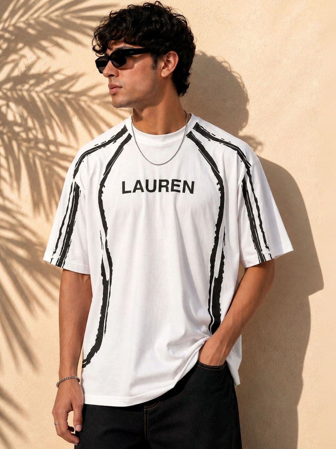 LAUREN ADAMS Men Typography Printed Pure Cotton T-shirt - view 1