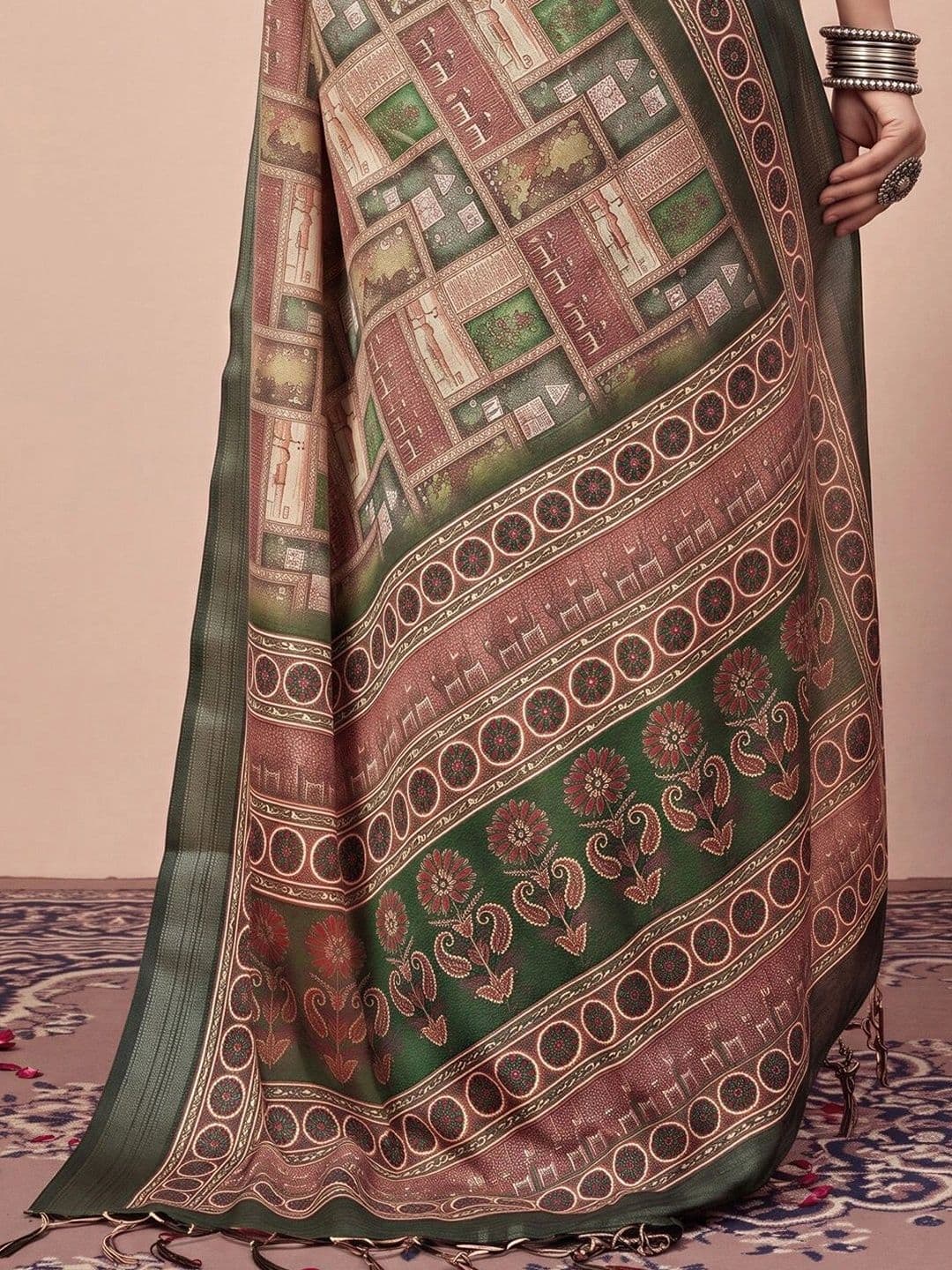 Anouk Zari Linen Blend Designer Saree thumbnail 6
