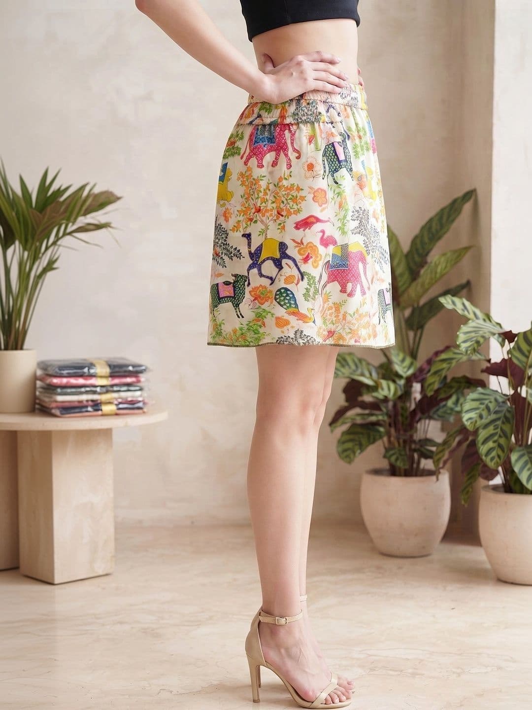Vagisha Women Printed Mini Flared Skirt thumbnail 4