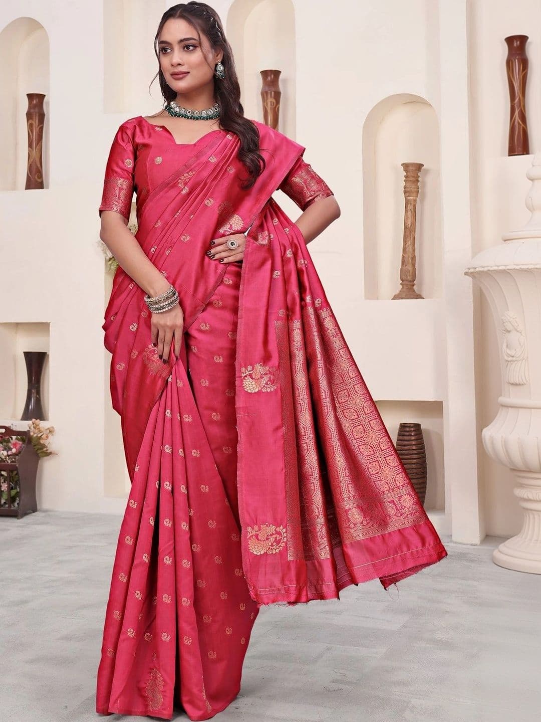 KALINI Woven Design Zari Silk Blend Saree thumbnail 6