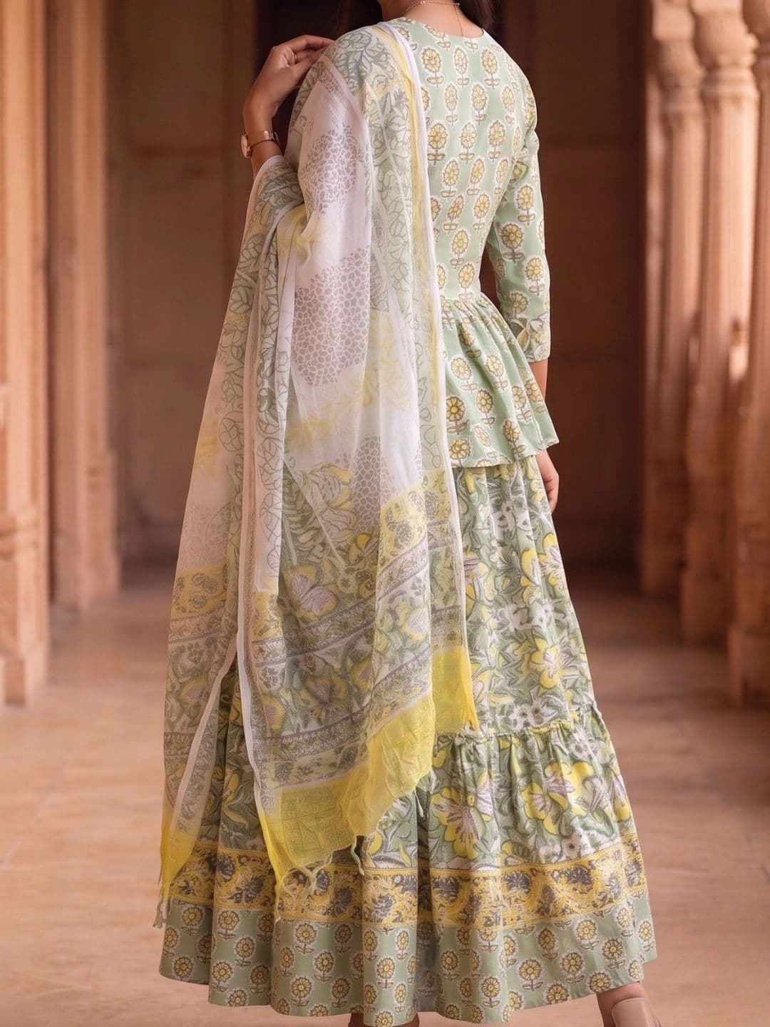 Avishya Printed Block Print Ready to Wear Lehenga & Blouse With Dupatta thumbnail 6