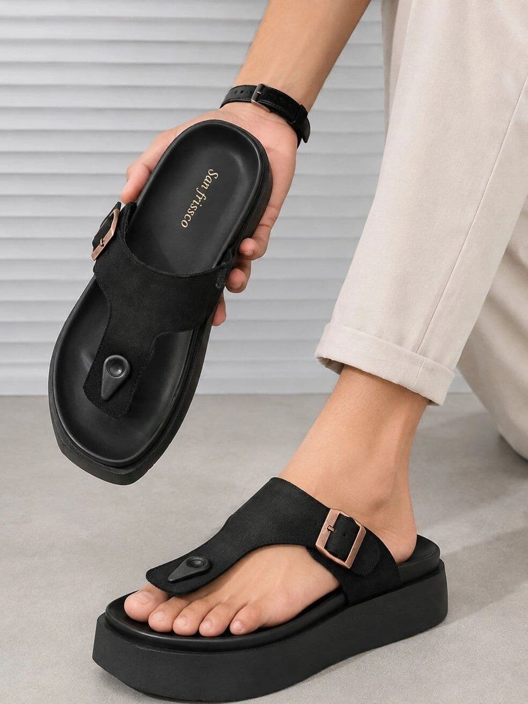 San Frissco Men Suede Comfort Sandals - view 1