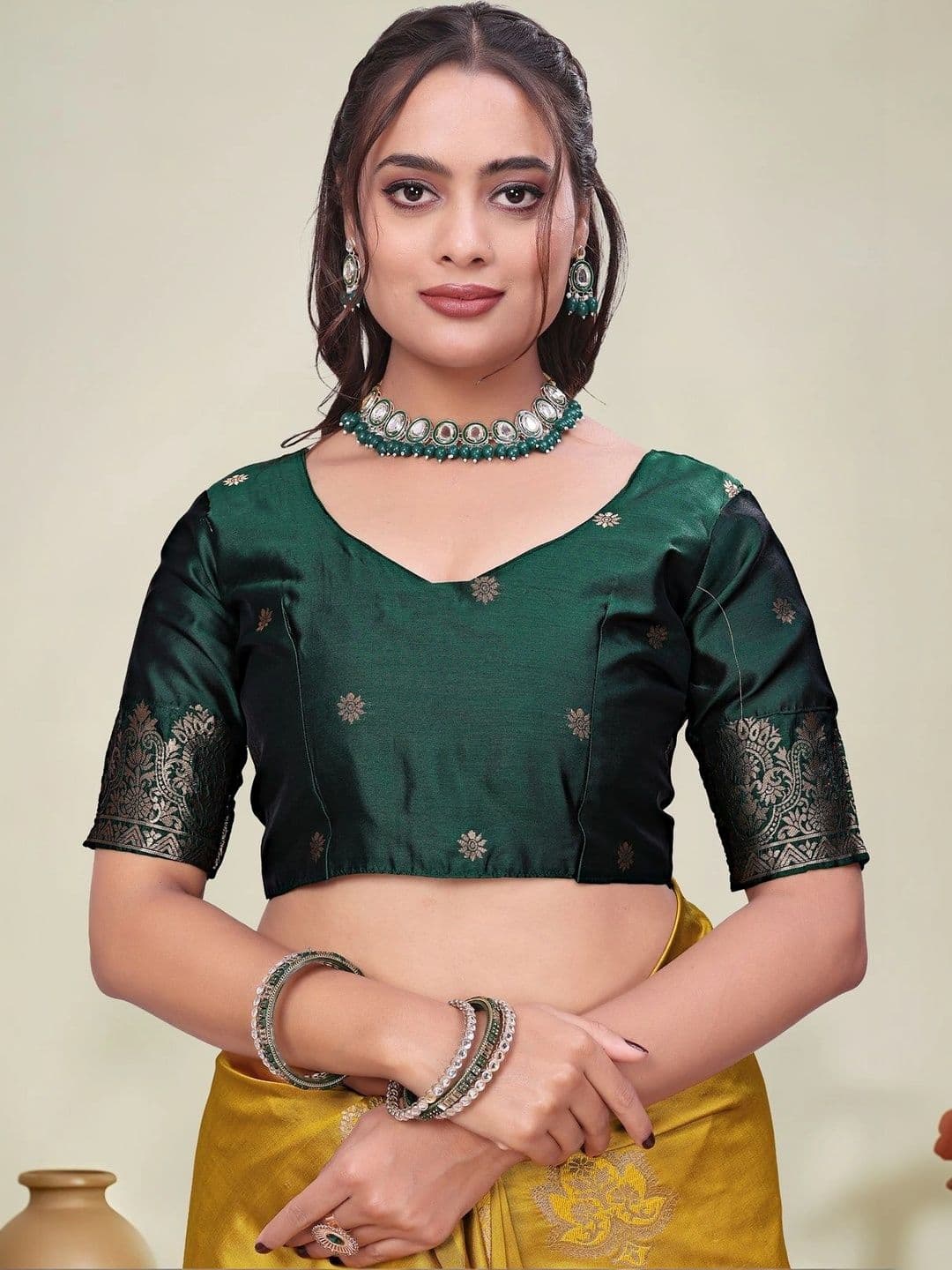 KALINI Woven Design Zari Silk Blend Saree thumbnail 6