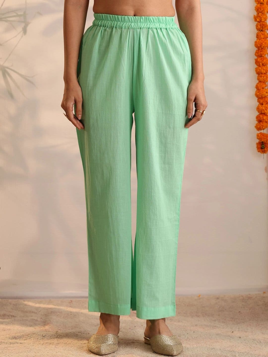 Khushal K Women Ethnic Motifs Embroidered Empire Thread Work Pure Cotton Kurta with Trousers & With Dupatta thumbnail 3