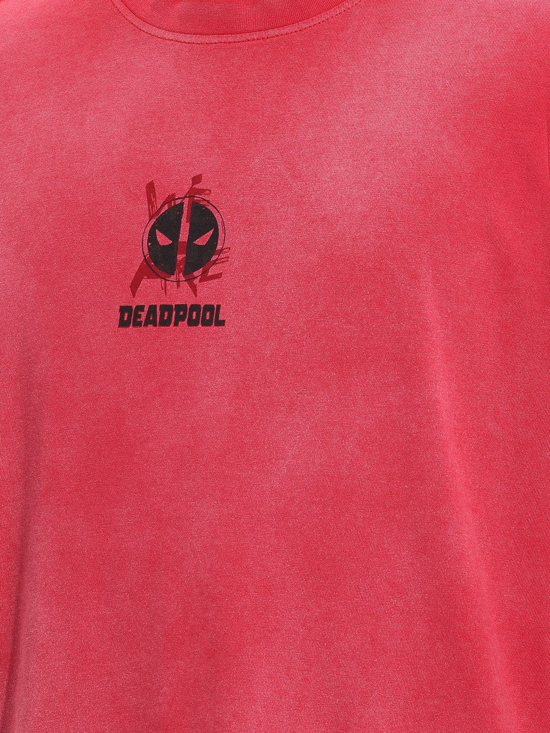 MARVEL STREET Oversized Deadpool Graphic Printed Pure Cotton T-shirt thumbnail 3