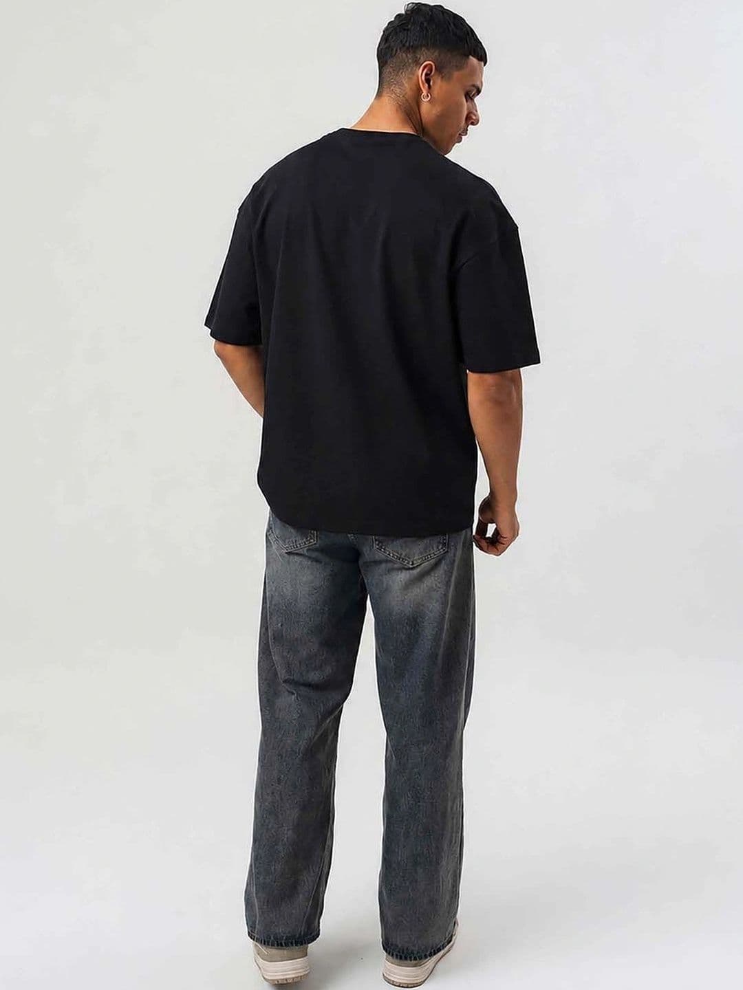 Mast & Harbour Men Printed Drop-Shoulder Sleeves T-shirt thumbnail 4