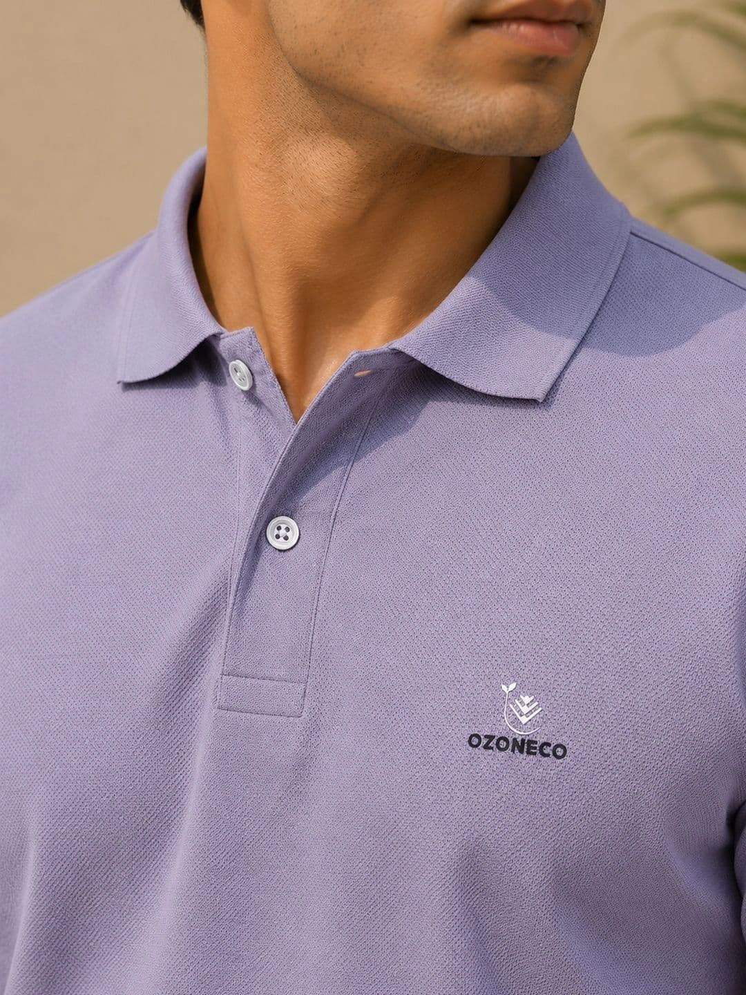 OZONECO Men Brand Logo Polo Collar T-shirt thumbnail 3