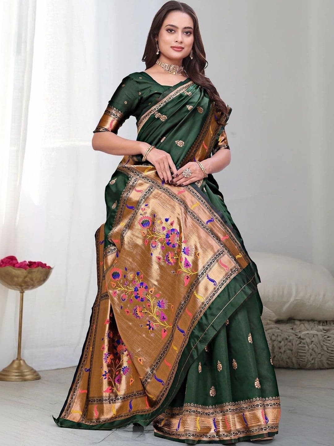 KALINI Woven Design Zari Silk Blend Saree thumbnail 6
