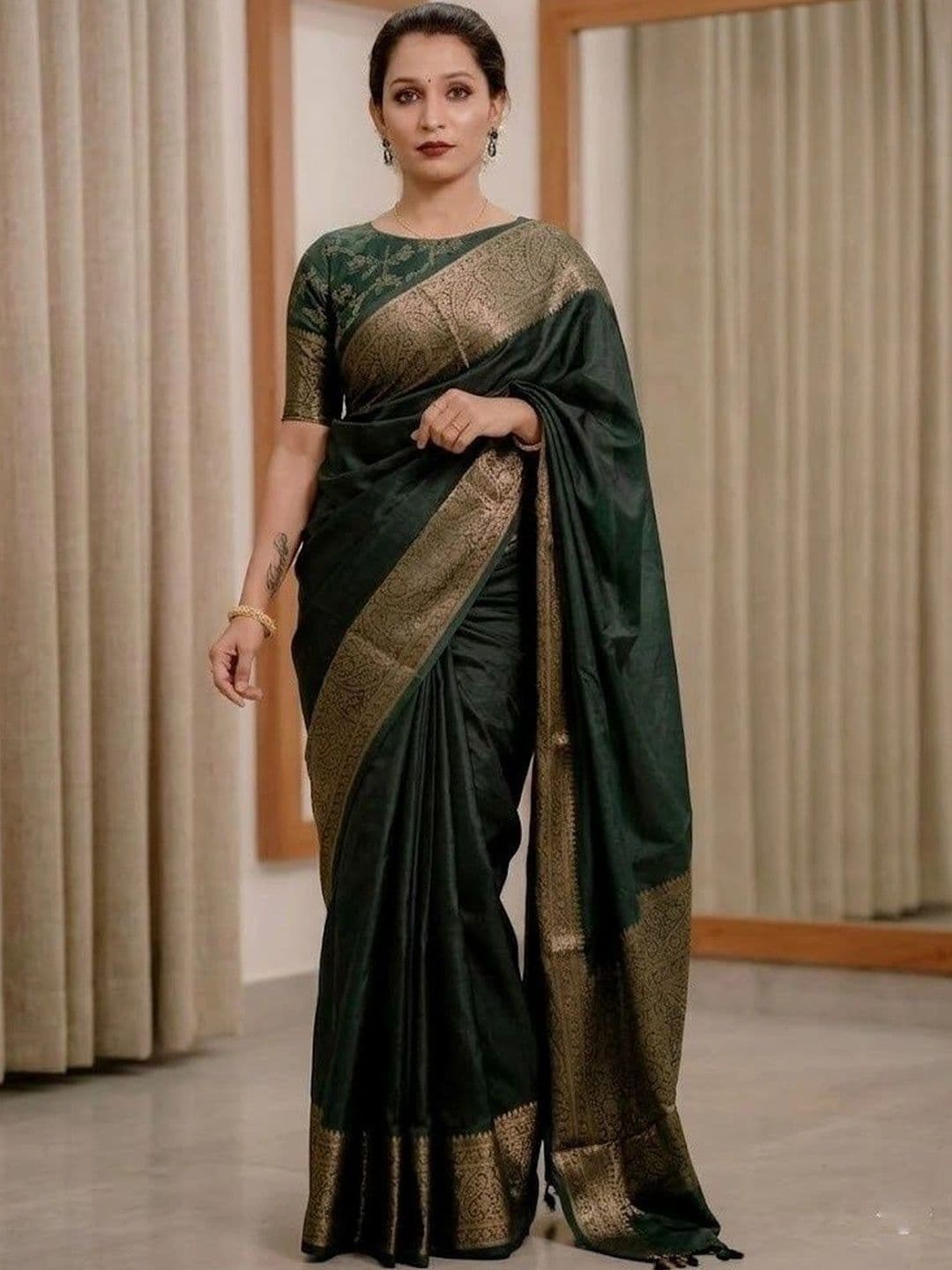 MITAL ENTERPRISE Woven Design Zari Art Silk Saree - view 1