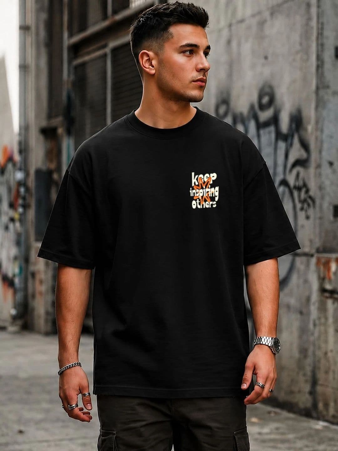 PANDA POPS Men Typography Printed T-shirt thumbnail 3