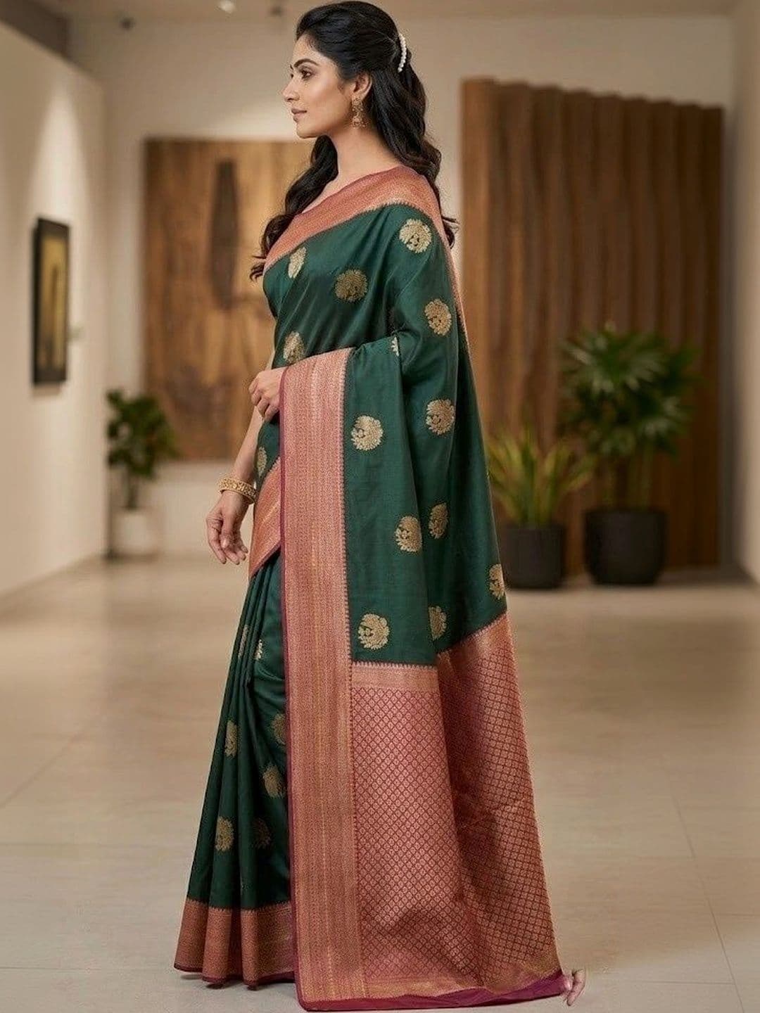 MITAL ENTERPRISE Woven Design Art Silk Saree thumbnail 2