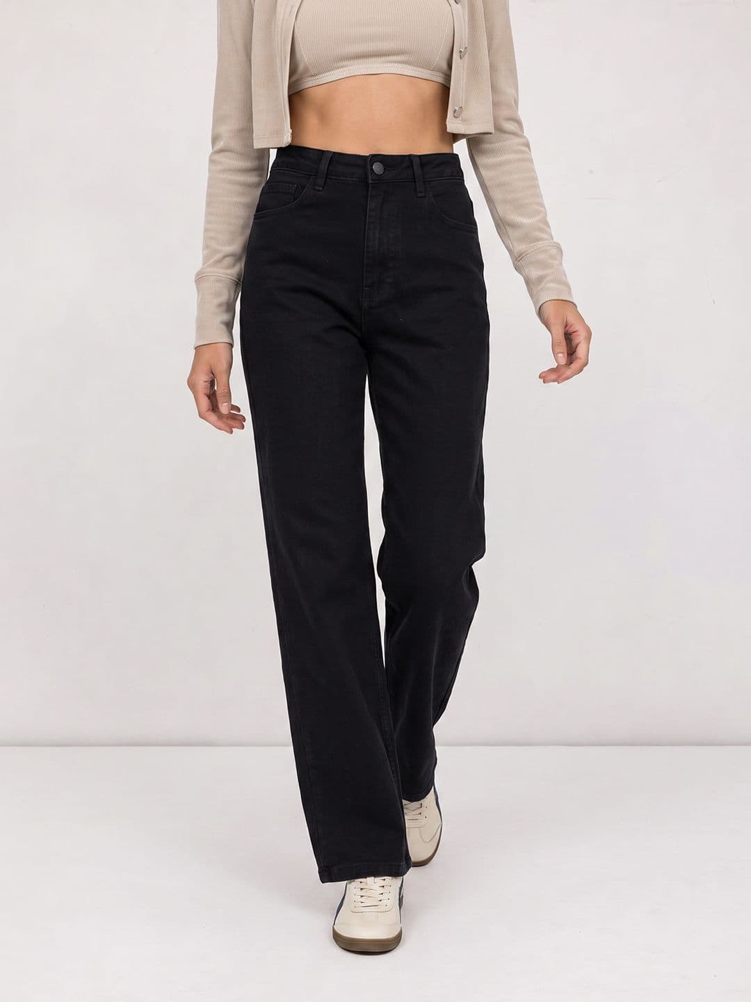 The Roadster Life Co. Women Straight Fit High-Rise Stretchable Jeans thumbnail 4