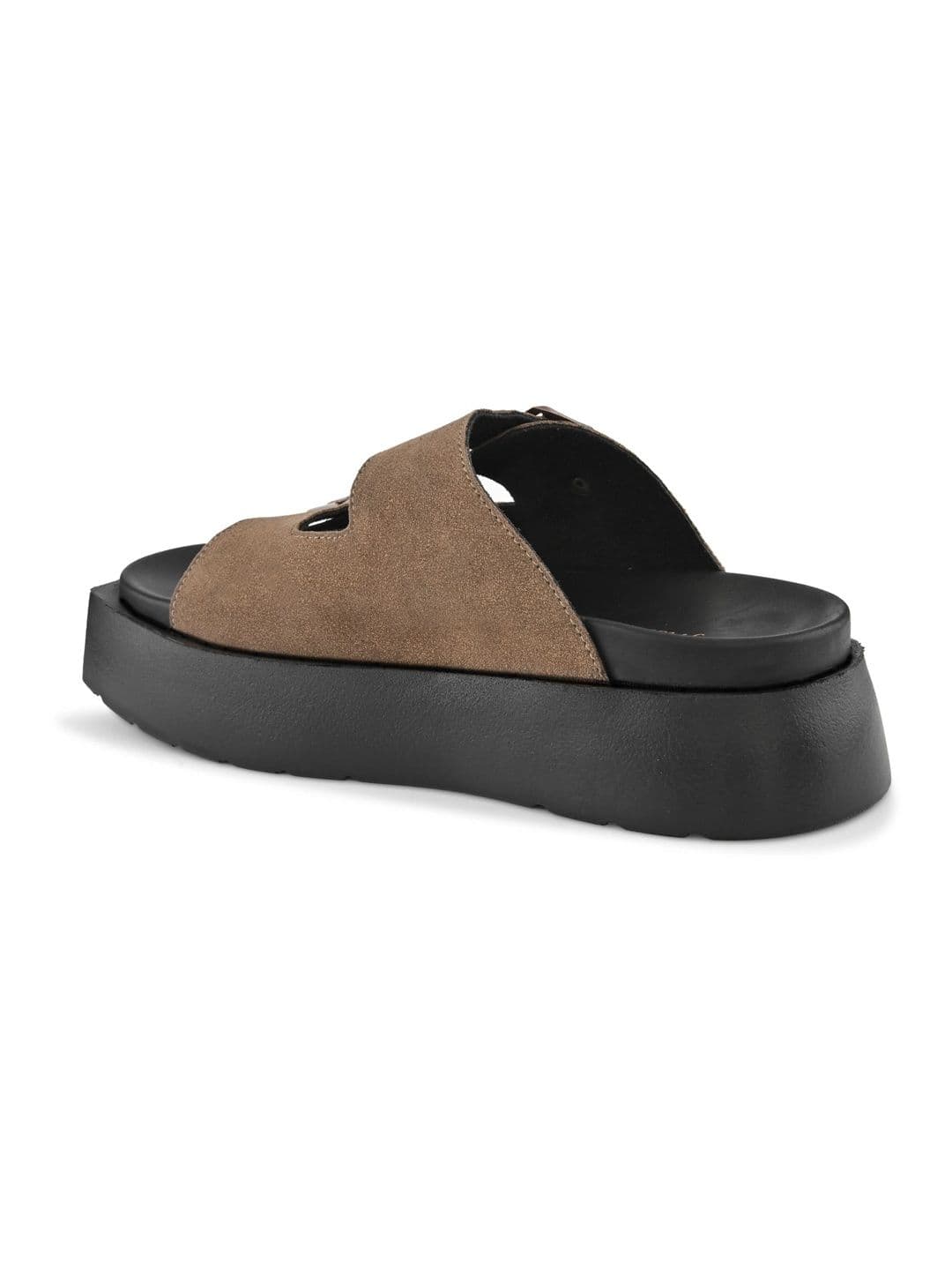 San Frissco Men Brown Suede Double Buckle Sandals with Cushioned Footbed & Chunky Sole thumbnail 6