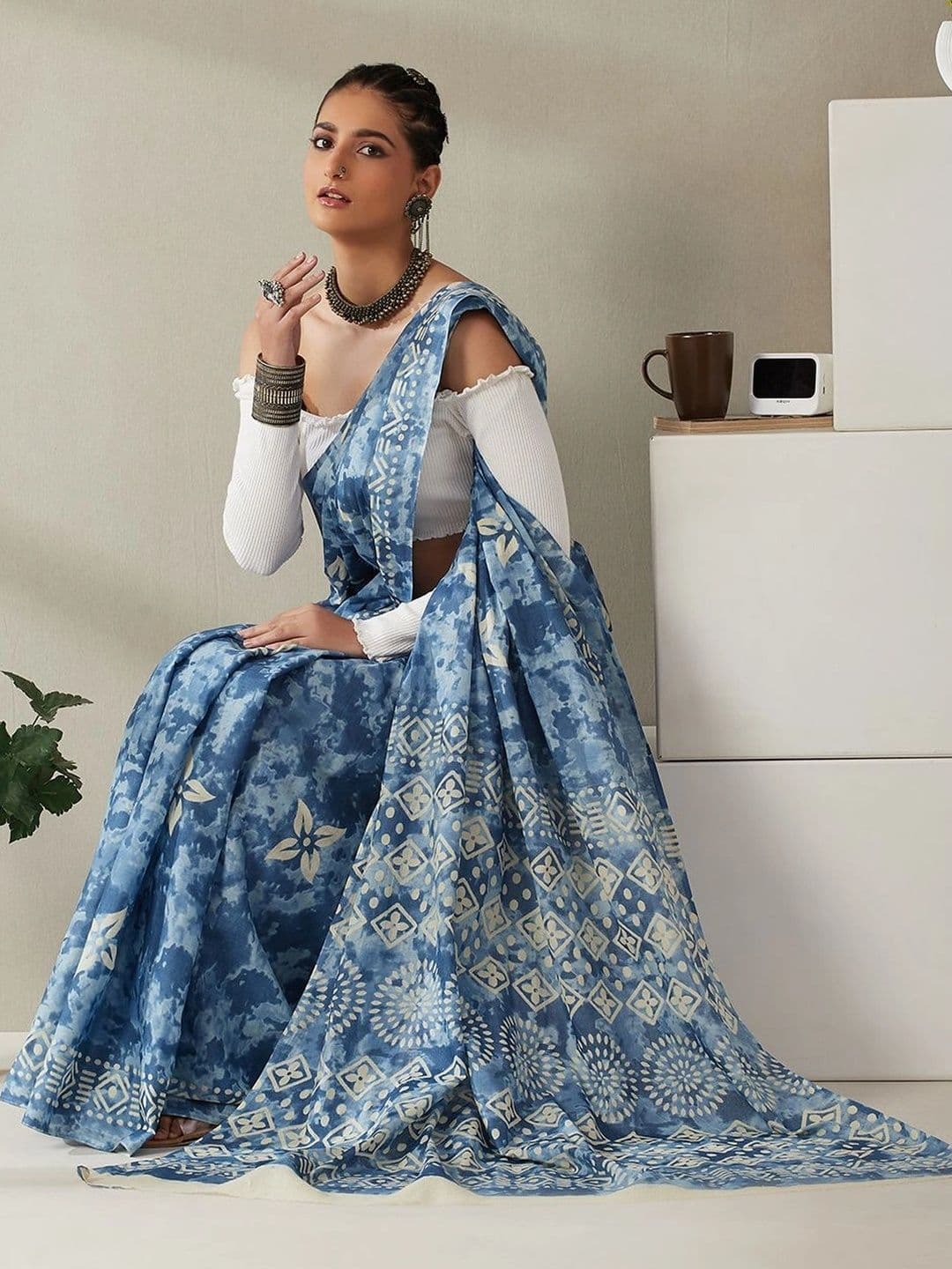 Garden Vareli Ethnic Motifs Pure Cotton Saree thumbnail 3